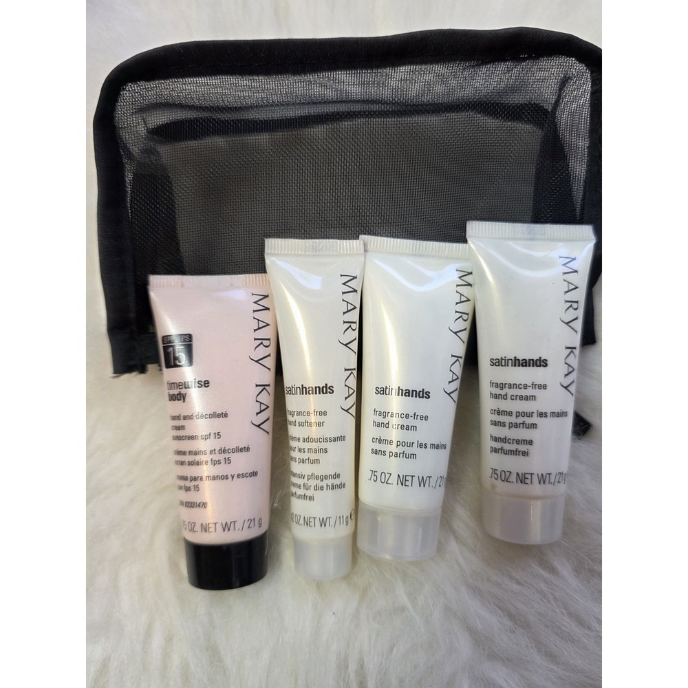 Mary Kay Travel Set Satin Hands Timewise Set 4 With Bag